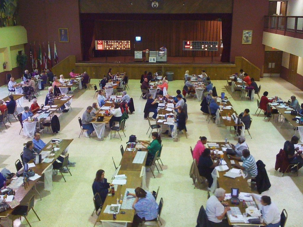 A bingo hall full of players