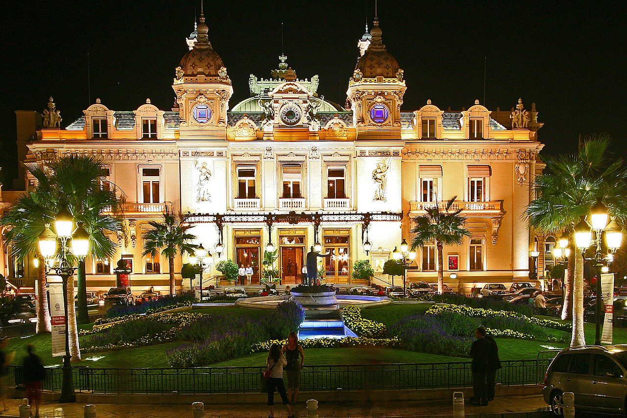The Monte Carlo Casino at night