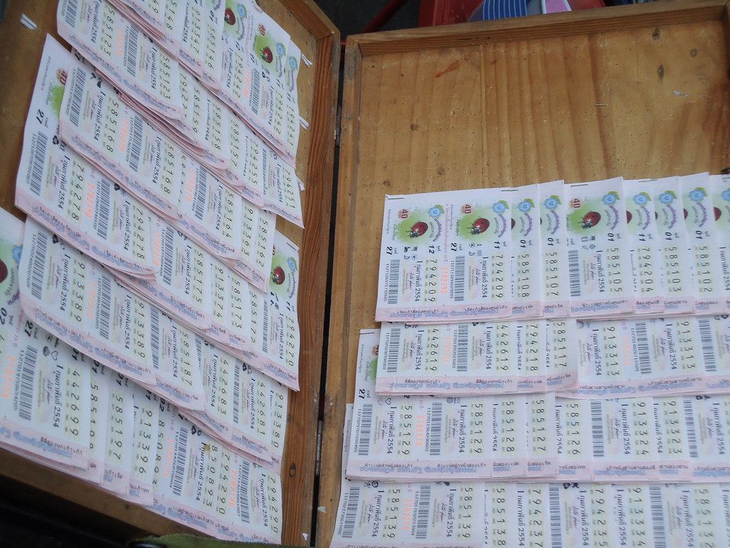 Lottery tickets in a display box